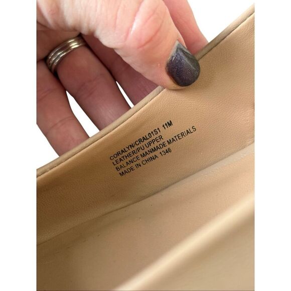 STEVE MADDEN Christann Slingback Sandals size 11 Tan Black Pointed Toe Block Hee - Picture 6 of 11